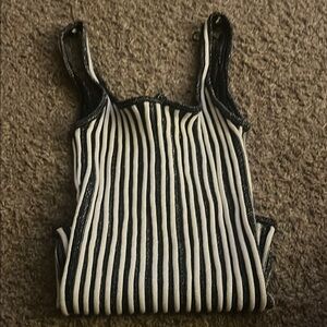 Le Lis Monochrome Striped Knit Top bodysuit